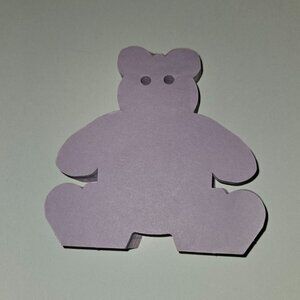 VTG Purple Teddy Bear Shaped Notepad 3.5x4 SMALL 75+ Sheets READ